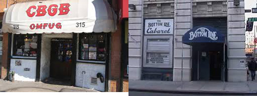 CBGB and Omfug and The Bottom Line Nightclub Venues for New Wave and Punk Rock in New York City