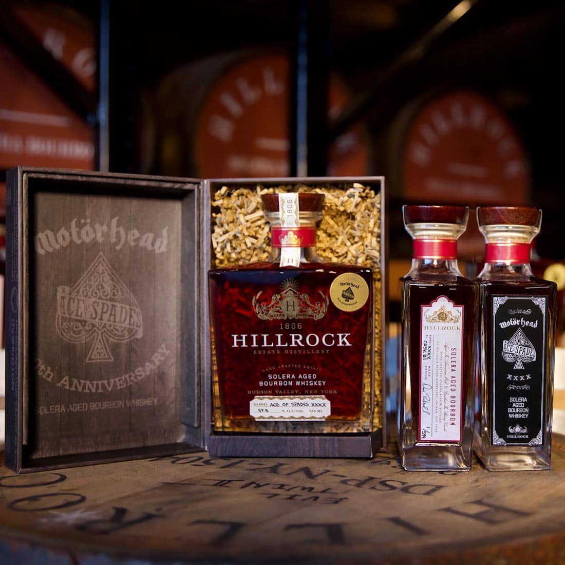 Motorhead partners with Hillrock distillery to launch a limited edition bourbon in celebration of the 40th anniversary of their album, Ace of Spades
