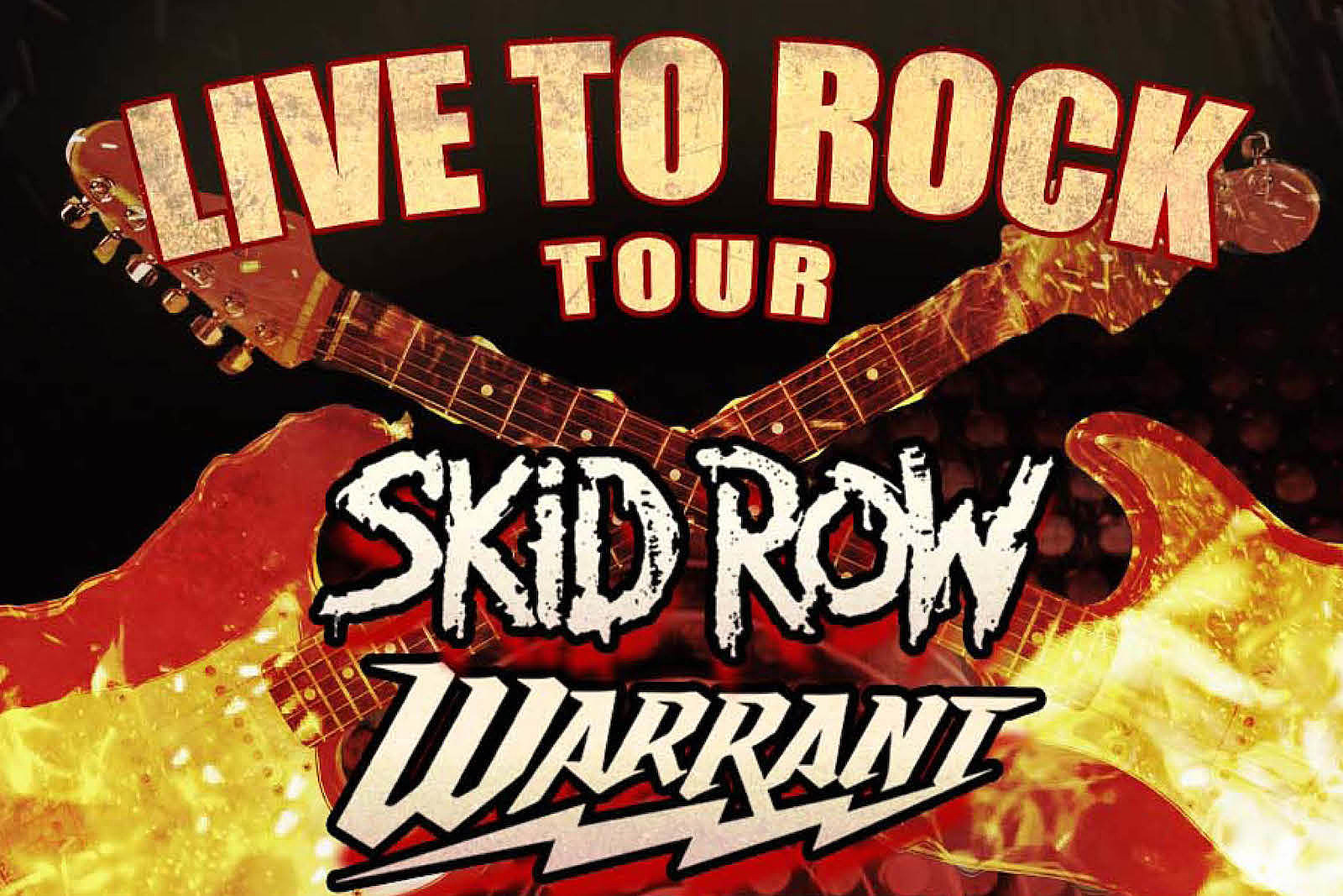 Skid Row and Warrant co-headline the Live to Rock Tour with support from classic 1980s "hair metal" artists including Quiet Riot, Winger, and Lita Ford